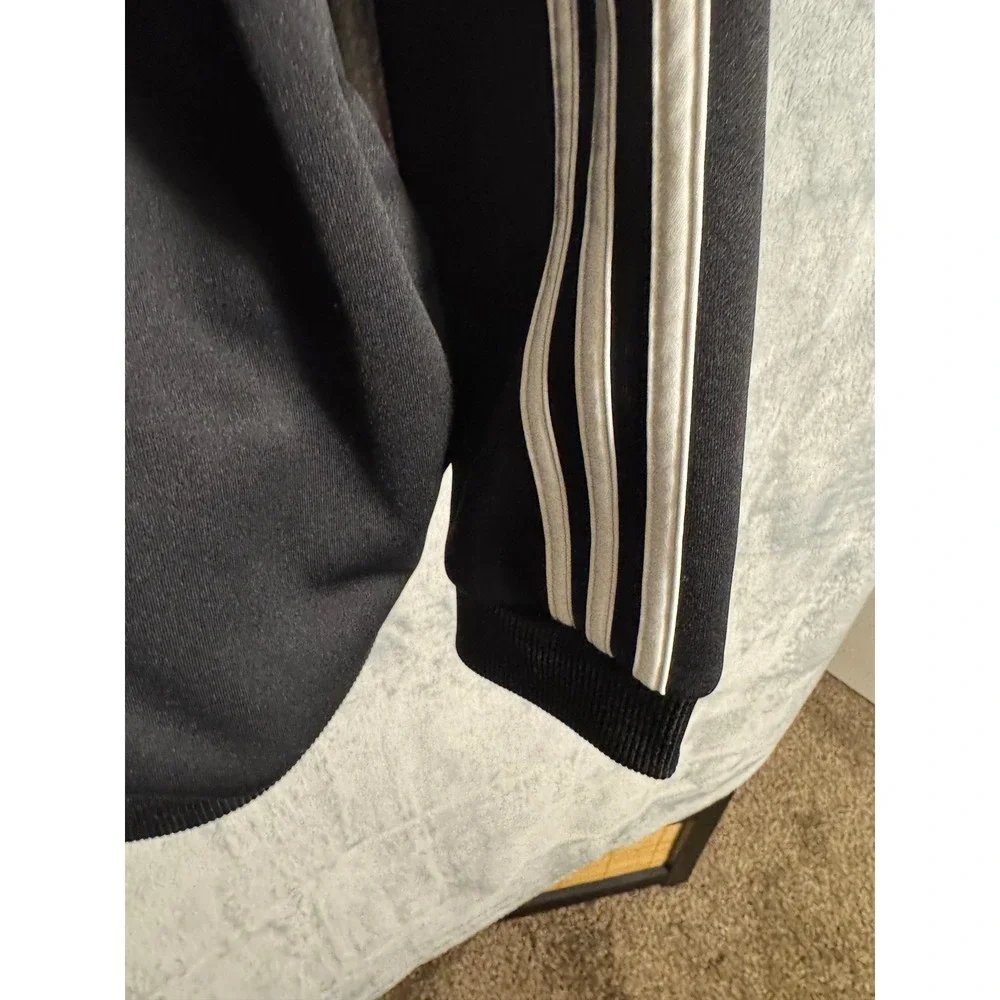 Adidas‎ Mens 3-Stripe Pullover Hoodie Black White Logo Sweatshirt 2XL